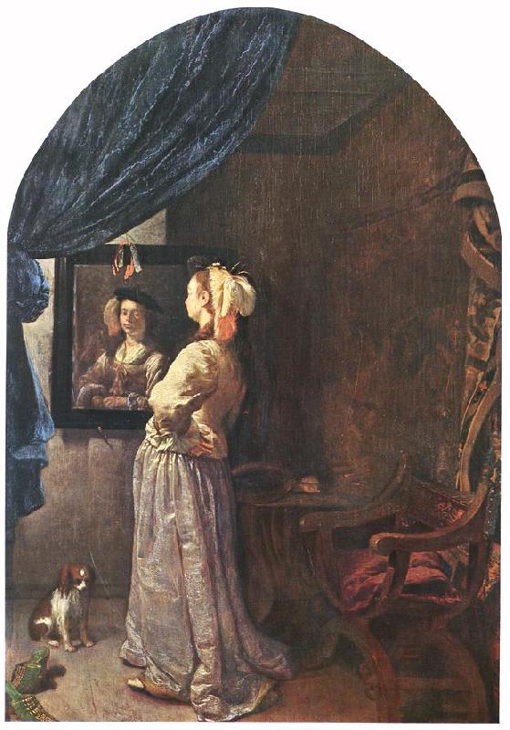 MIERIS, Frans van, the Elder Woman before the Mirror